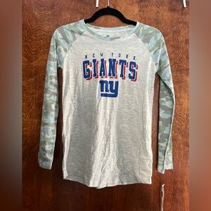 NFL New York Giants Kids Long Sleeve Shirt - Gray and Green Camo